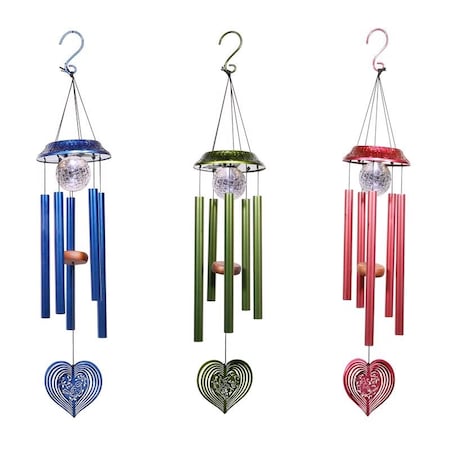 Alpine Corp Alpine Assorted Glass/Metal 35 in. Wind Chime QLP851A-SLR